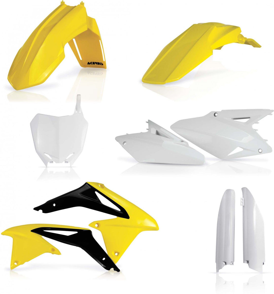 Acerbis Replica Plastic Kit for motocross, supercross, and enduro bikes – factory shape and colour with durable polypropylene construction.