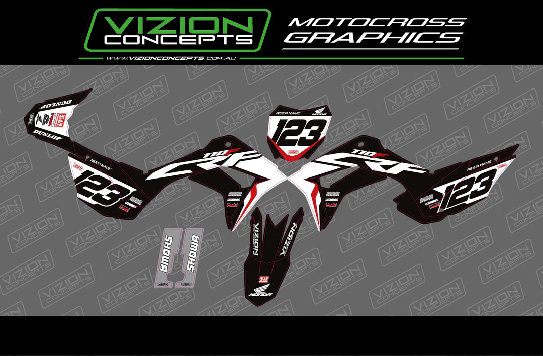 CRF110 - Street Black/White Graphics Kit