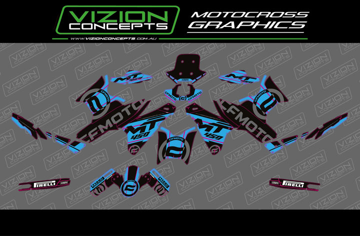 CF Moto MT450 - Glacier Graphics Kit