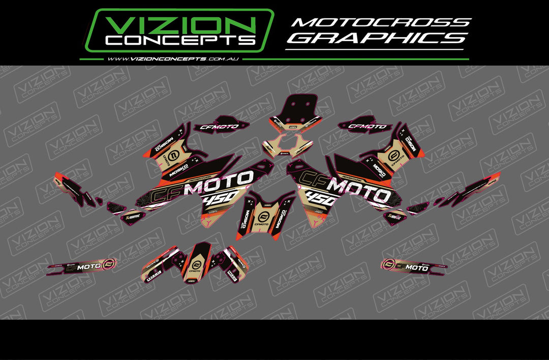 CF Moto MT450 - Strobe Graphics Kit