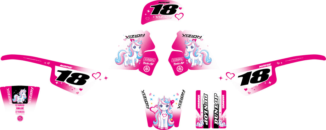 PEEWEE 50 - White Unicorn - Graphics Kit