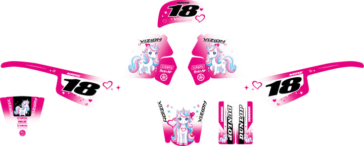 PEEWEE 50 - White Unicorn - Graphics Kit