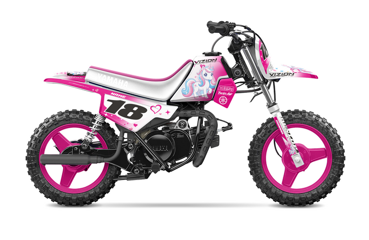 PEEWEE 50 - White Unicorn - Graphics Kit