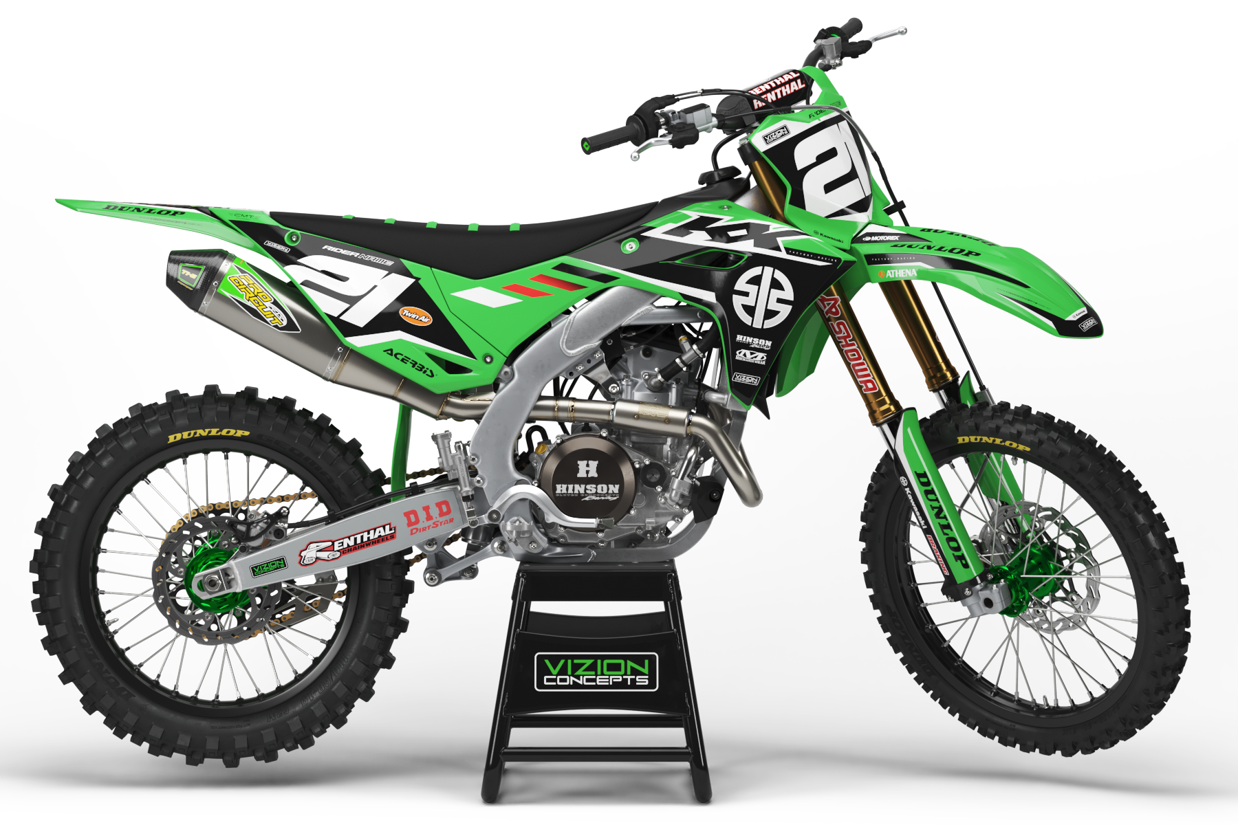 Kawasaki Viper Graphics Kit | KX Motocross Decals | Vizion Concepts