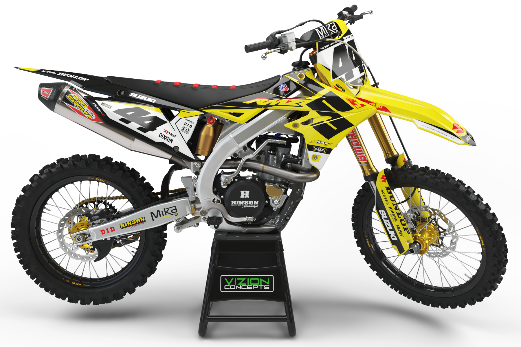 Suzuki Raptor Graphics Kit | RM-Z Motocross Decals | Vizion Concepts